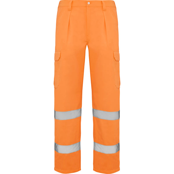 ROLY WRK ALFA Men's high-visibility trousers in fluor orange - promotional clothing printed with your company logo