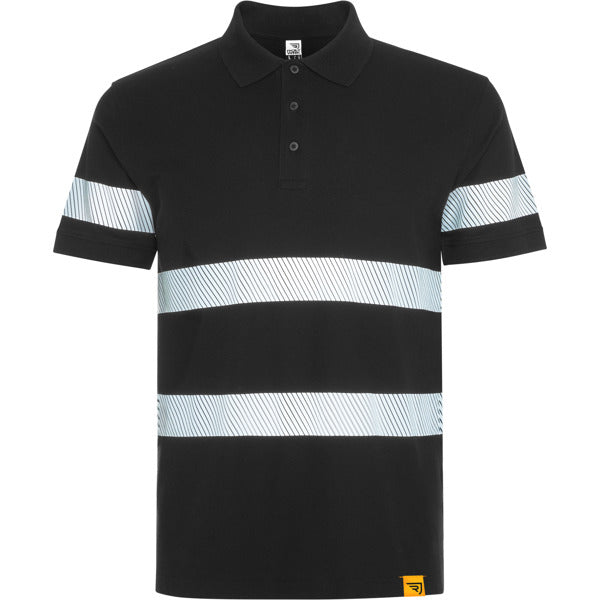 ROLY WRK FORAN Unisex high-visibility polo shirt in black - promotional clothing printed with your company logo