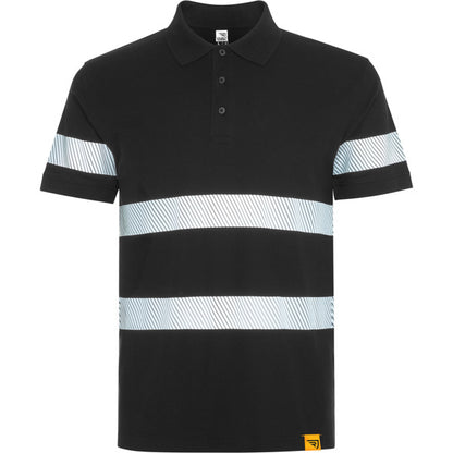 ROLY WRK FORAN Unisex high-visibility polo shirt in black - promotional clothing printed with your company logo