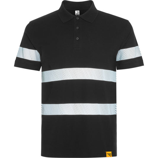 ROLY WRK FORAN Unisex high-visibility polo shirt in black - promotional clothing printed with your company logo