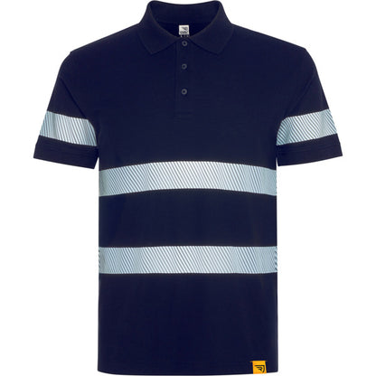 ROLY WRK FORAN Unisex high-visibility polo shirt in navy blue - promotional clothing printed with your company logo