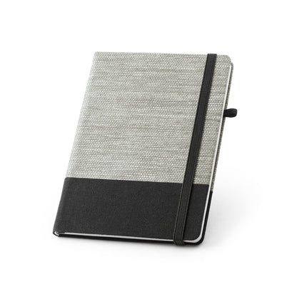 ROUSSEAU promotional notebook in black with custom logo branding