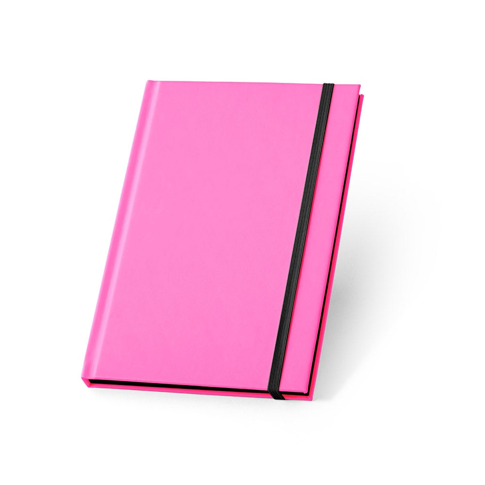 WATTERS promotional notebook in pink with custom logo branding