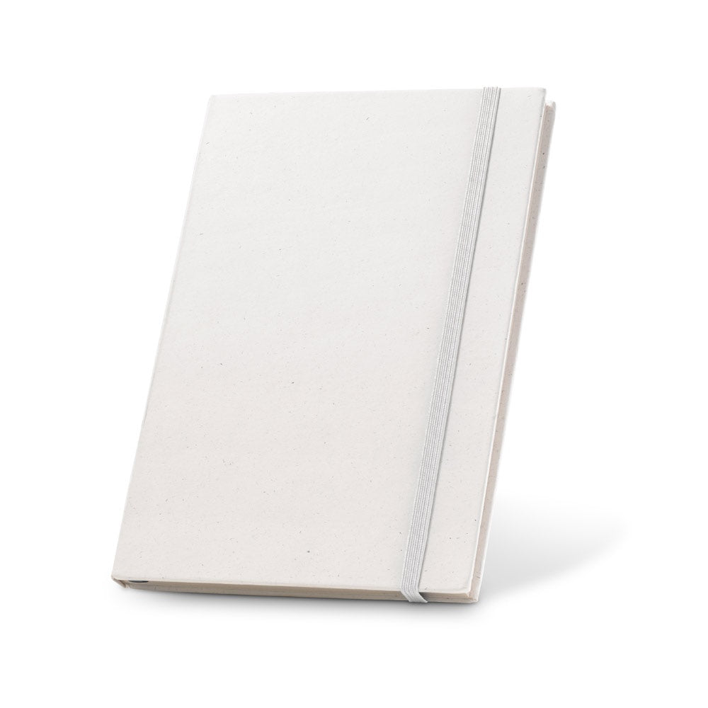 MILKY promotional notebook in white with custom logo branding