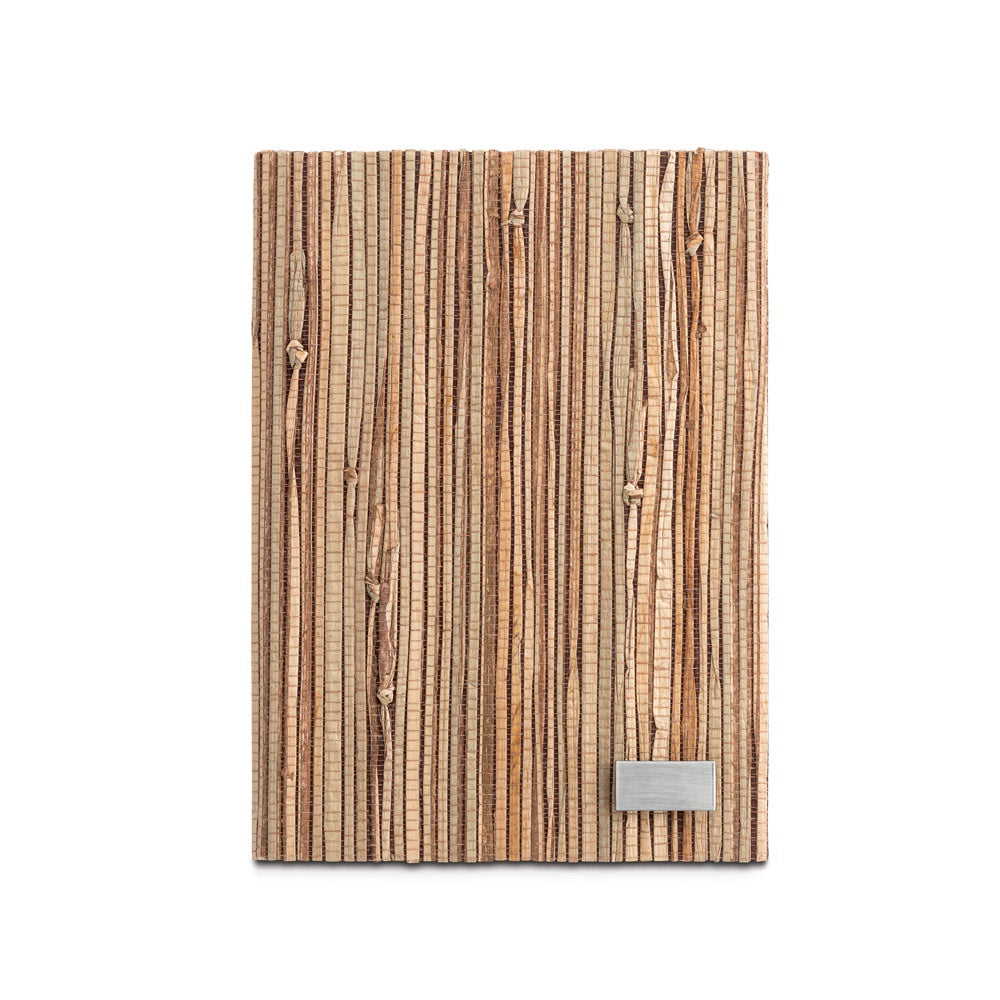 NERUDA promotional notebook in natural (detail view) with custom logo branding