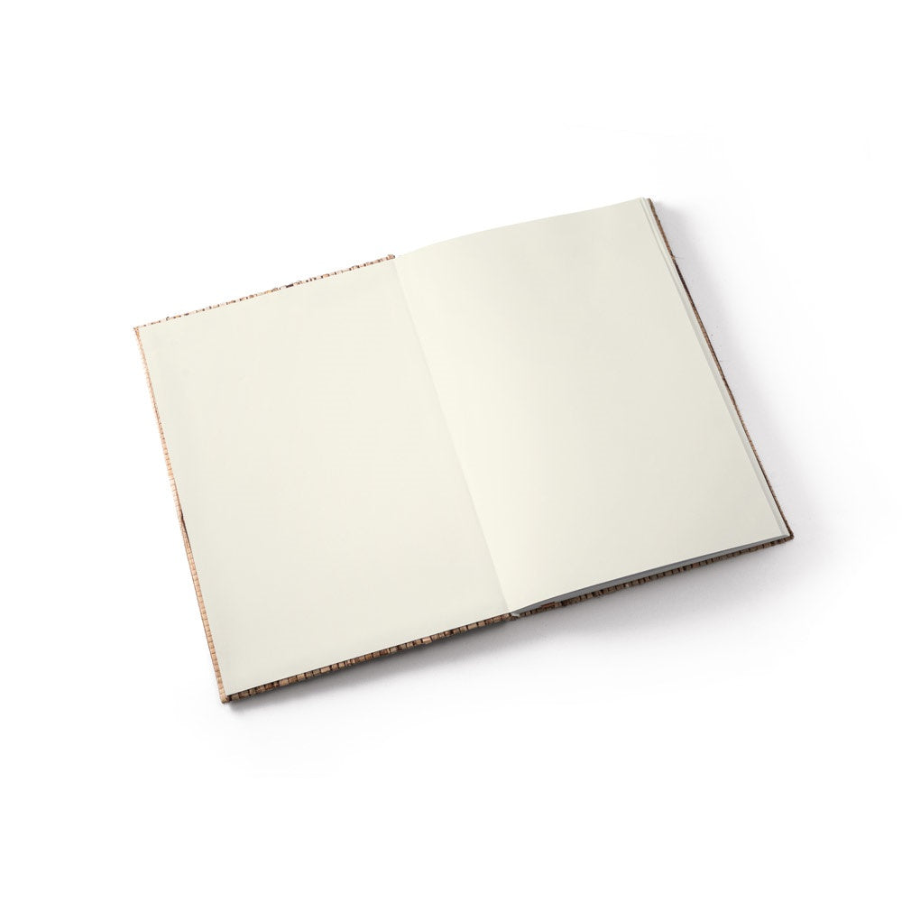 NERUDA promotional notebook in natural (detail view) with custom logo branding