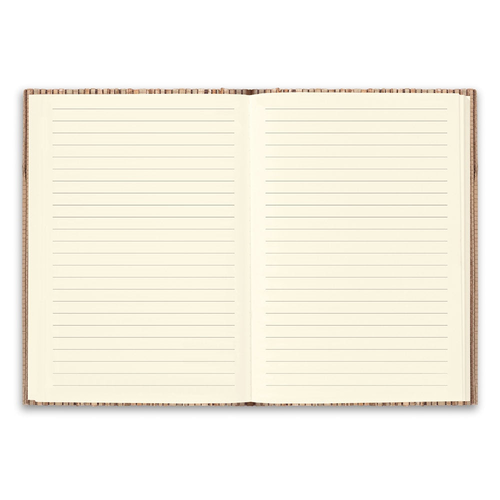 NERUDA promotional notebook in natural (detail view) with custom logo branding