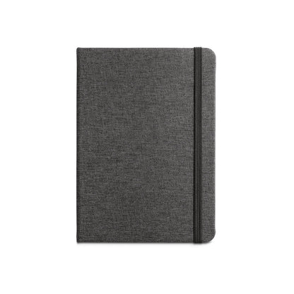 BOYD promotional notebook in black (detail view) with custom logo branding