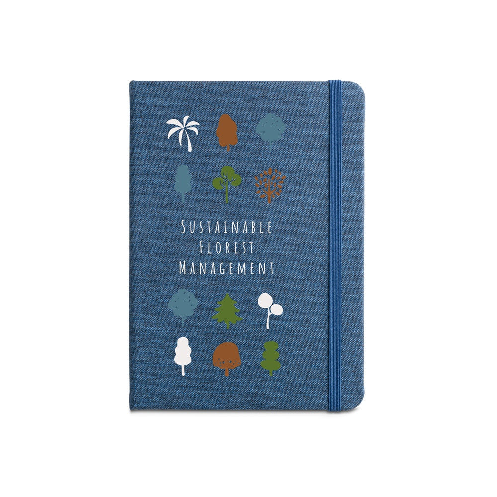 BOYD promotional notebook in blue with custom logo branding