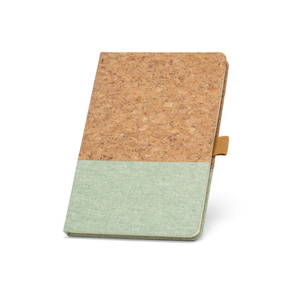 KLEE promotional notebook in light green with custom logo branding