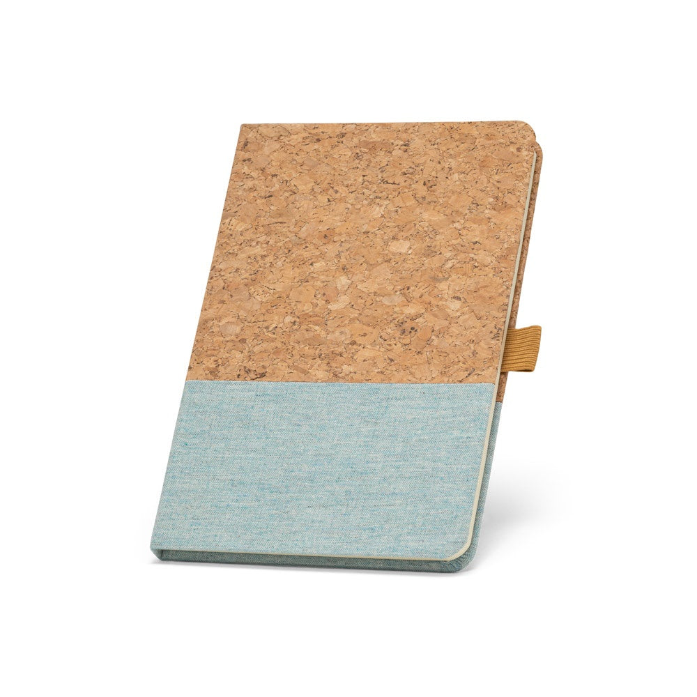 KLEE promotional notebook in light blue with custom logo branding