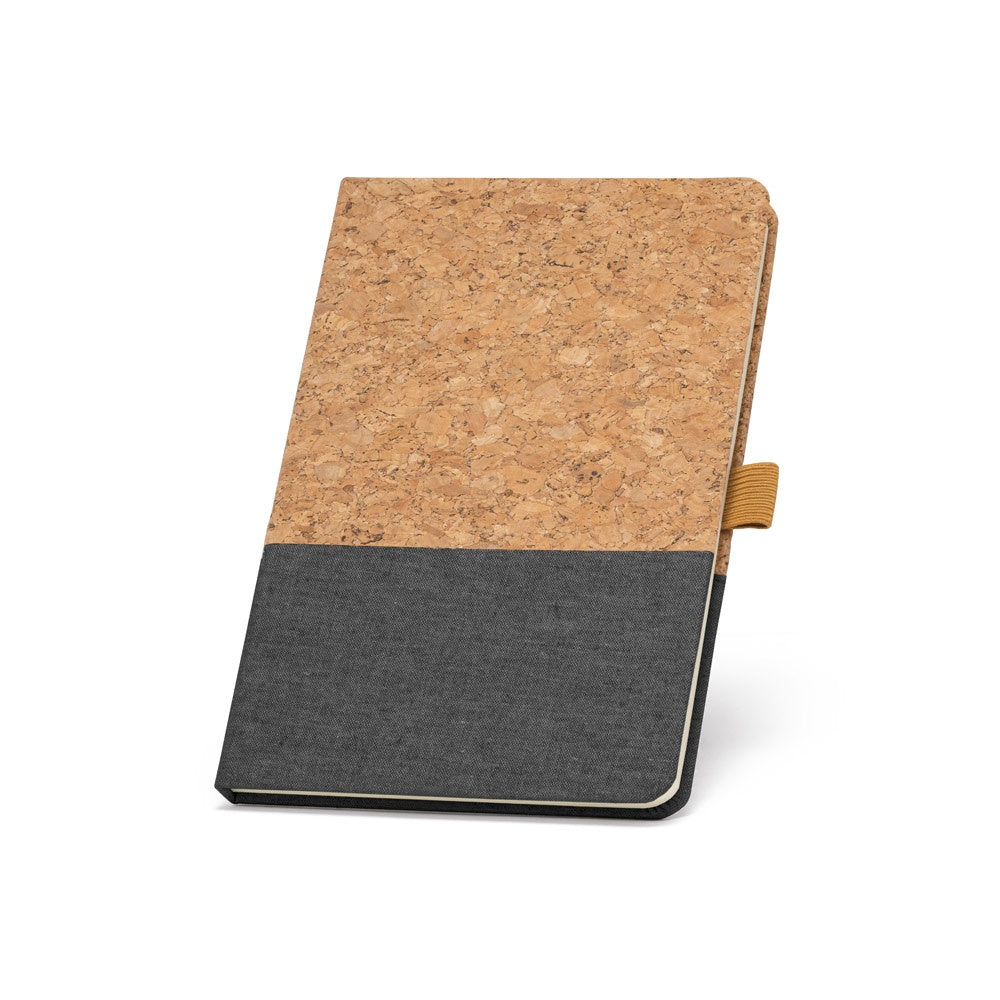 KLEE promotional notebook in dark grey with custom logo branding