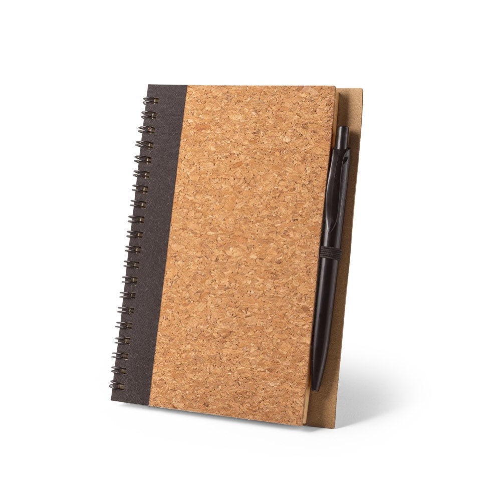 VICENTE promotional notebook in black with custom logo branding