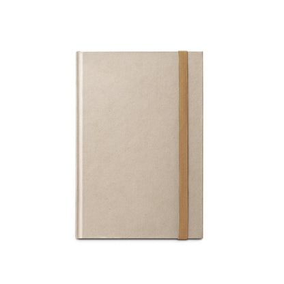 DICKINSON promotional notebook in natural (detail view) with custom logo branding