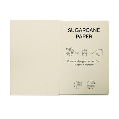 DICKINSON promotional notebook in natural (detail view) with custom logo branding