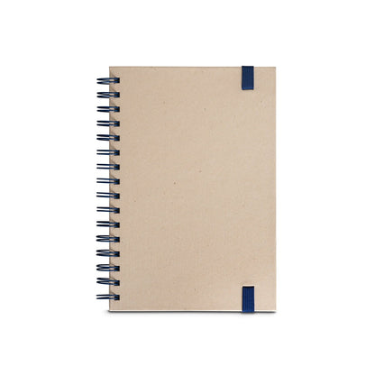 PROUST promotional notebook in blue (detail view) with custom logo branding