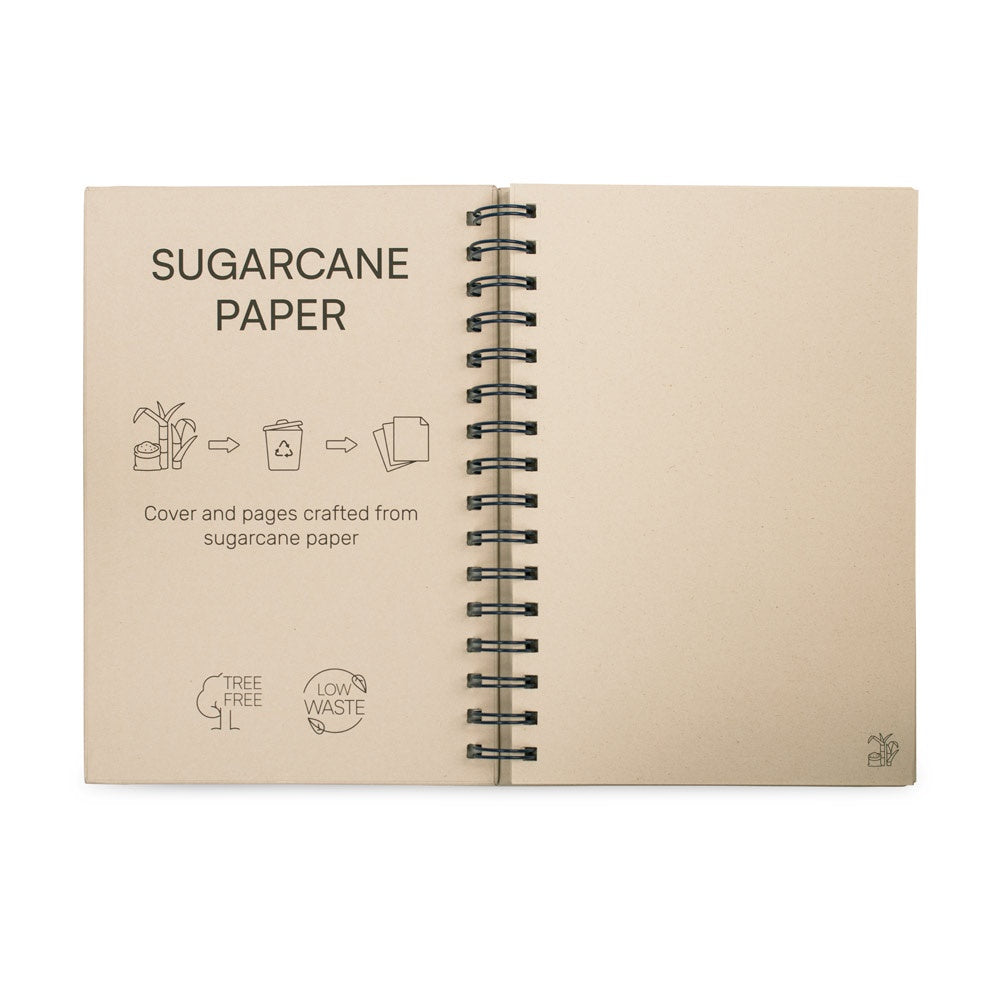 PROUST promotional notebook in blue (detail view) with custom logo branding