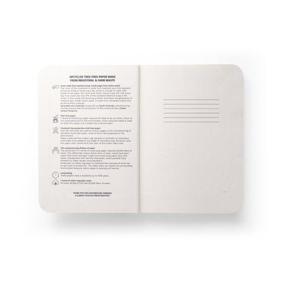 ORGANIC SEMI-RIGID promotional notebook in light natural (detail view) with custom logo branding