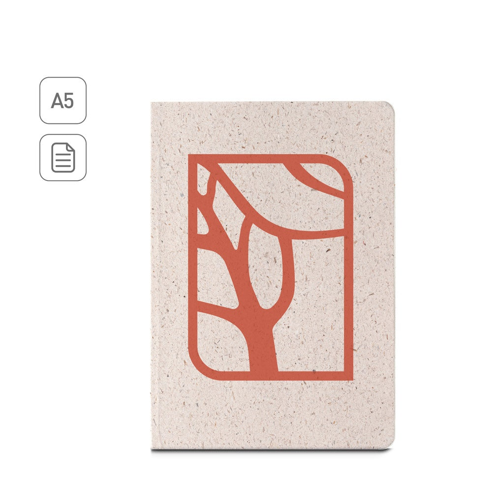 ORGANIC SEMI-RIGID promotional notebook (complete set view) with custom logo branding
