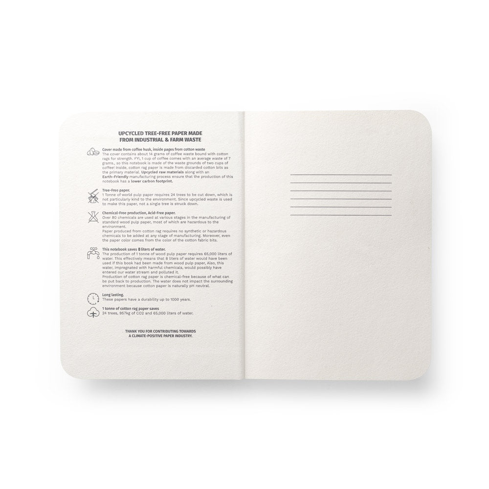 COFFEEPAD SEMI-RIGID promotional notebook in blue (detail view) with custom logo branding