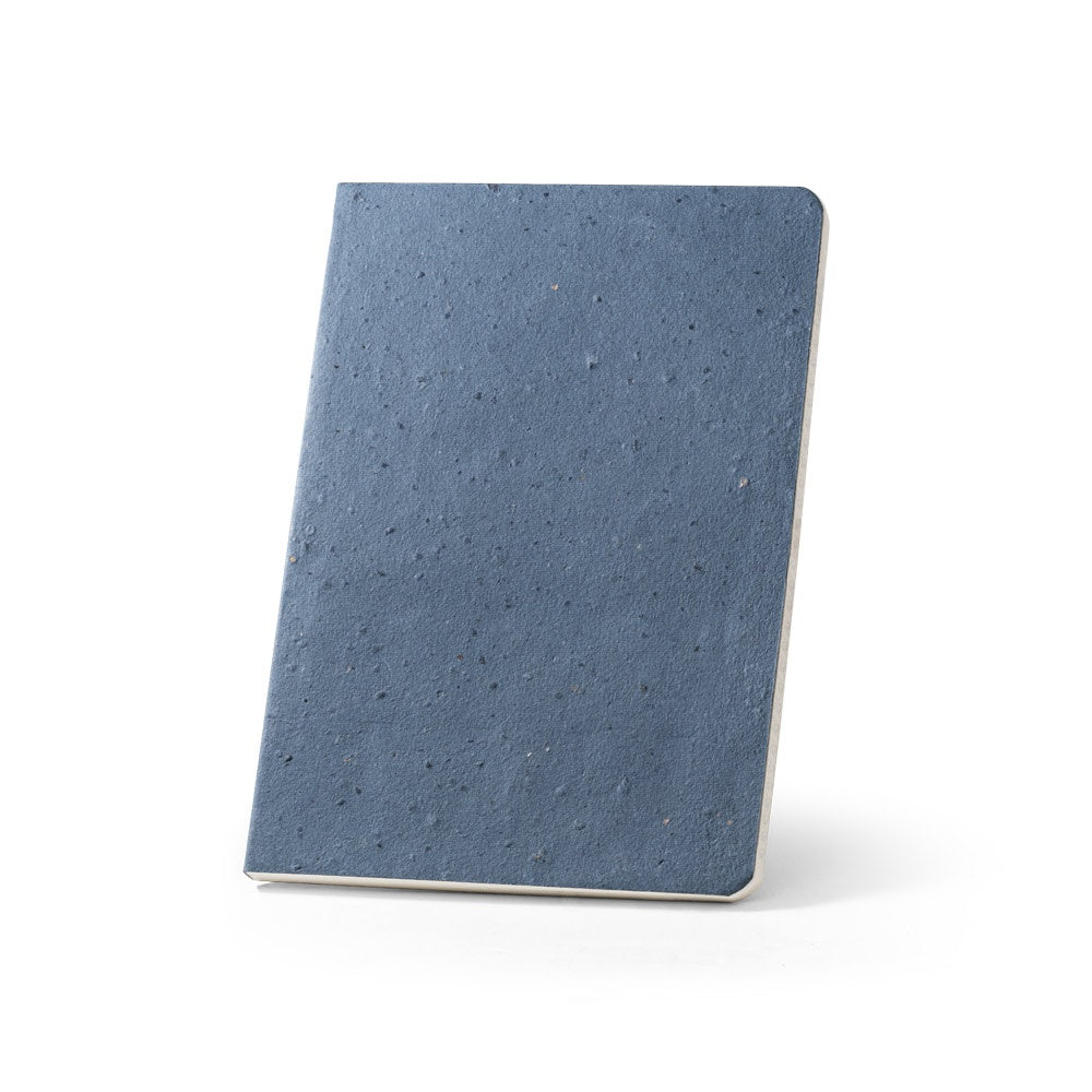 COFFEEPAD SEMI-RIGID promotional notebook in blue with custom logo branding