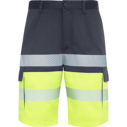 ROLY WRK LADA Unisex high-visibility shorts in lead/fluor yellow - promotional clothing printed with your company logo
