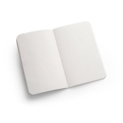 ORGANIC SOFT promotional notebook in light natural (detail view) with custom logo branding