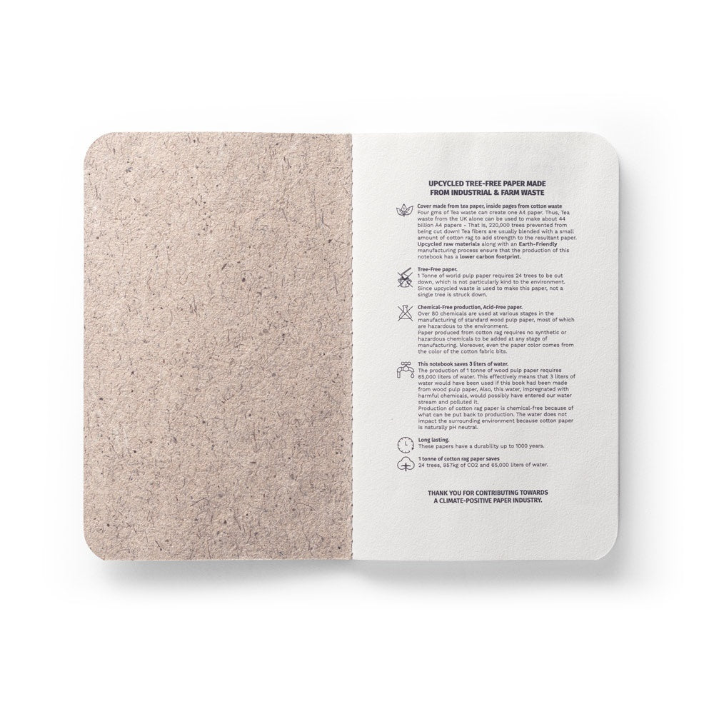 TEAPAD SOFT promotional notebook in natural (detail view) with custom logo branding
