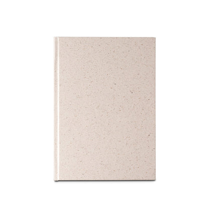 ORGANIC RIGID promotional notebook in light natural (detail view) with custom logo branding