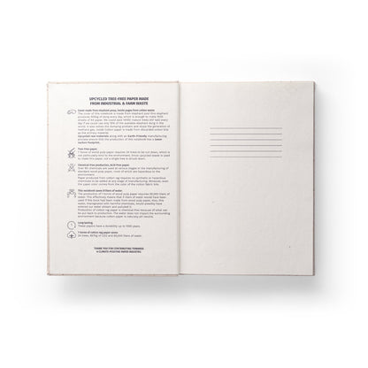 ORGANIC RIGID promotional notebook in light natural (detail view) with custom logo branding