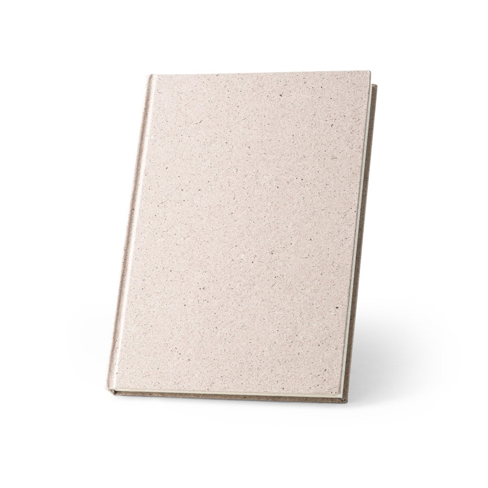 ORGANIC RIGID promotional notebook in light natural with custom logo branding