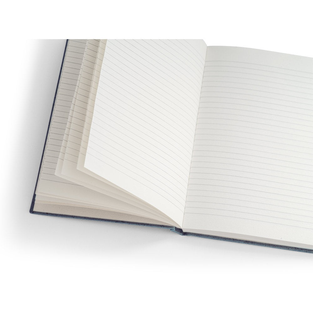 COFFEEPAD RIGID promotional notebook in blue (detail view) with custom logo branding