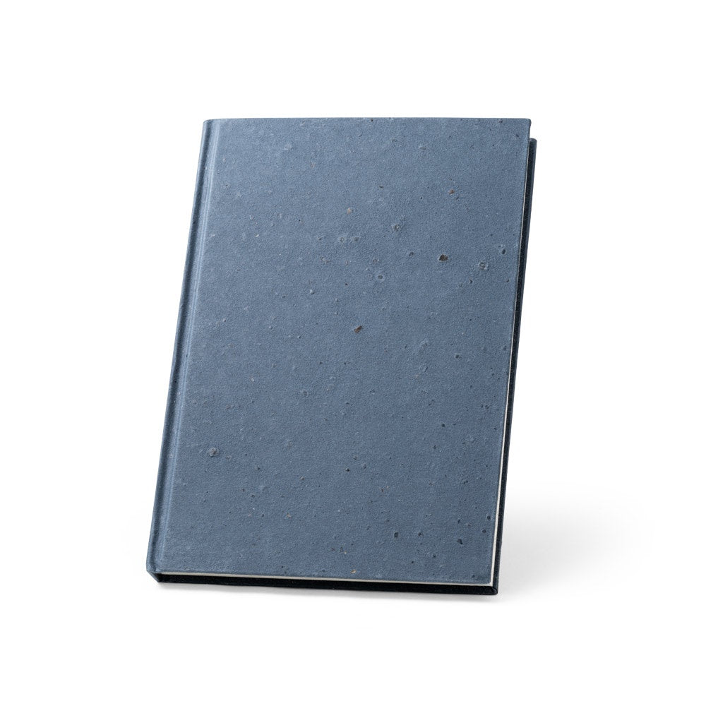 COFFEEPAD RIGID promotional notebook in blue with custom logo branding