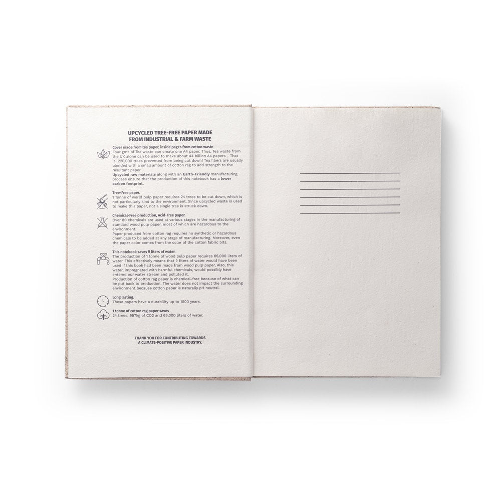TEAPAD RIGID promotional notebook in natural (detail view) with custom logo branding