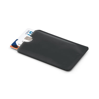 MEITNER promotional travel accessory in black (detail view) with custom logo branding