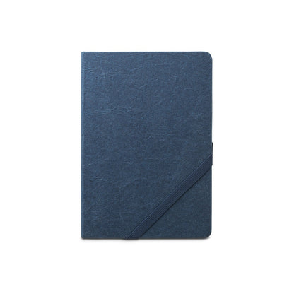 HUXLEY promotional notebook in blue (detail view) with custom logo branding