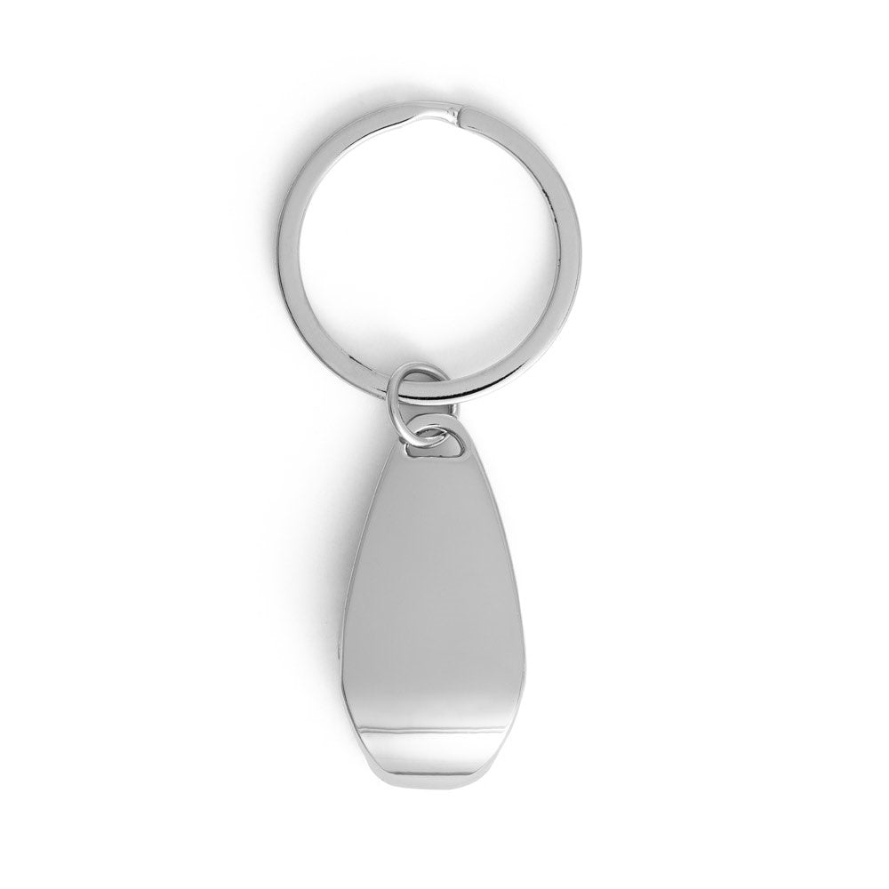 HELLI promotional event giveaway in silver (detail view) with custom logo branding