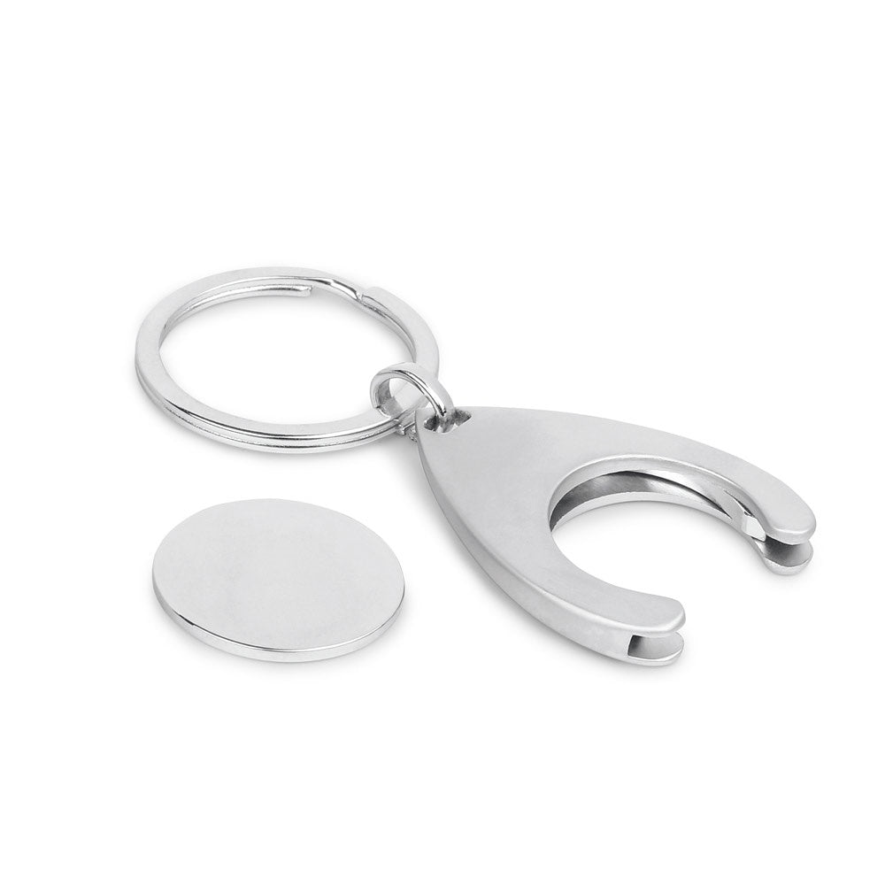 PORTHOS promotional event giveaway in satin silver (detail view) with custom logo branding