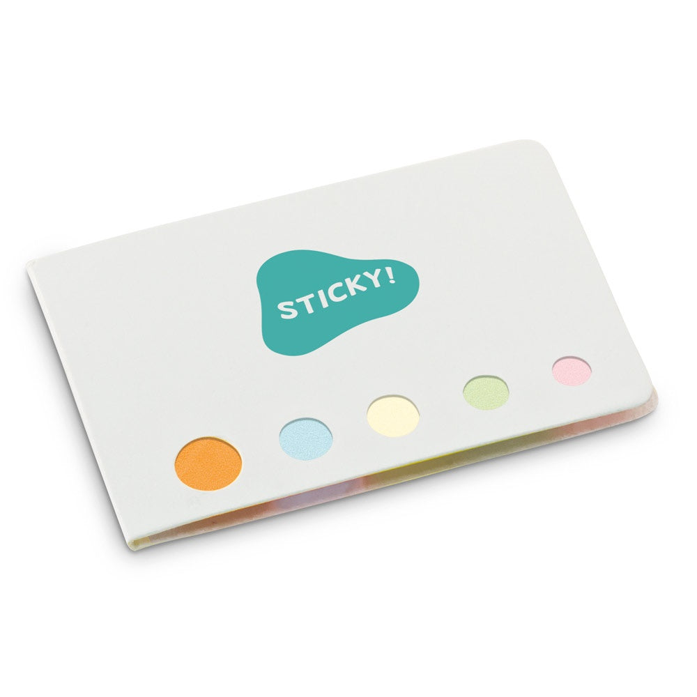 STOOKY promotional notebook in white with custom logo branding