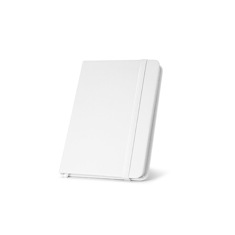 MEYER promotional notebook in white with custom logo branding