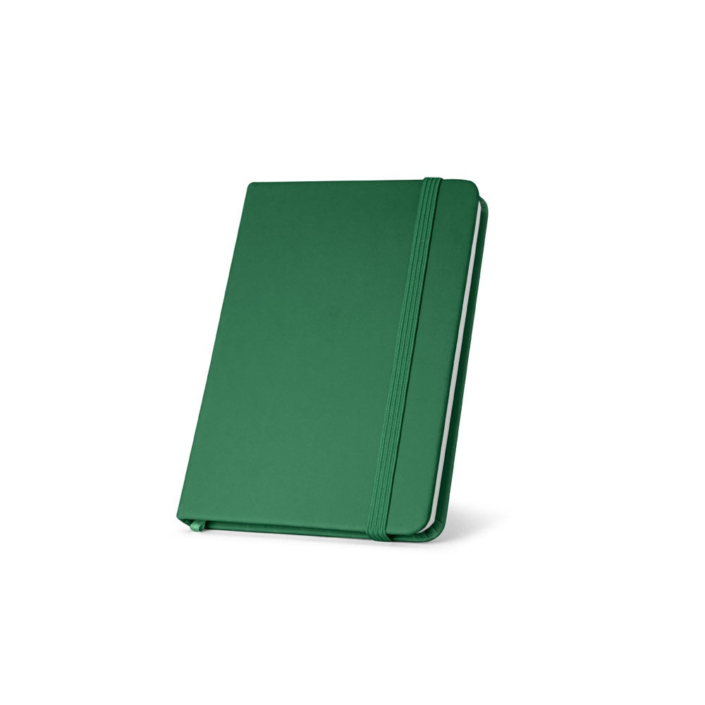 MEYER promotional notebook in green with custom logo branding