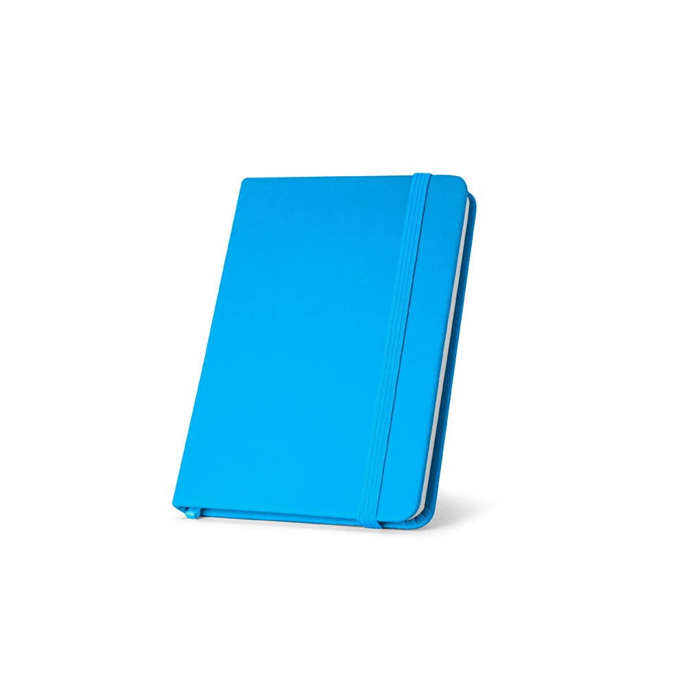 MEYER promotional notebook in light blue with custom logo branding