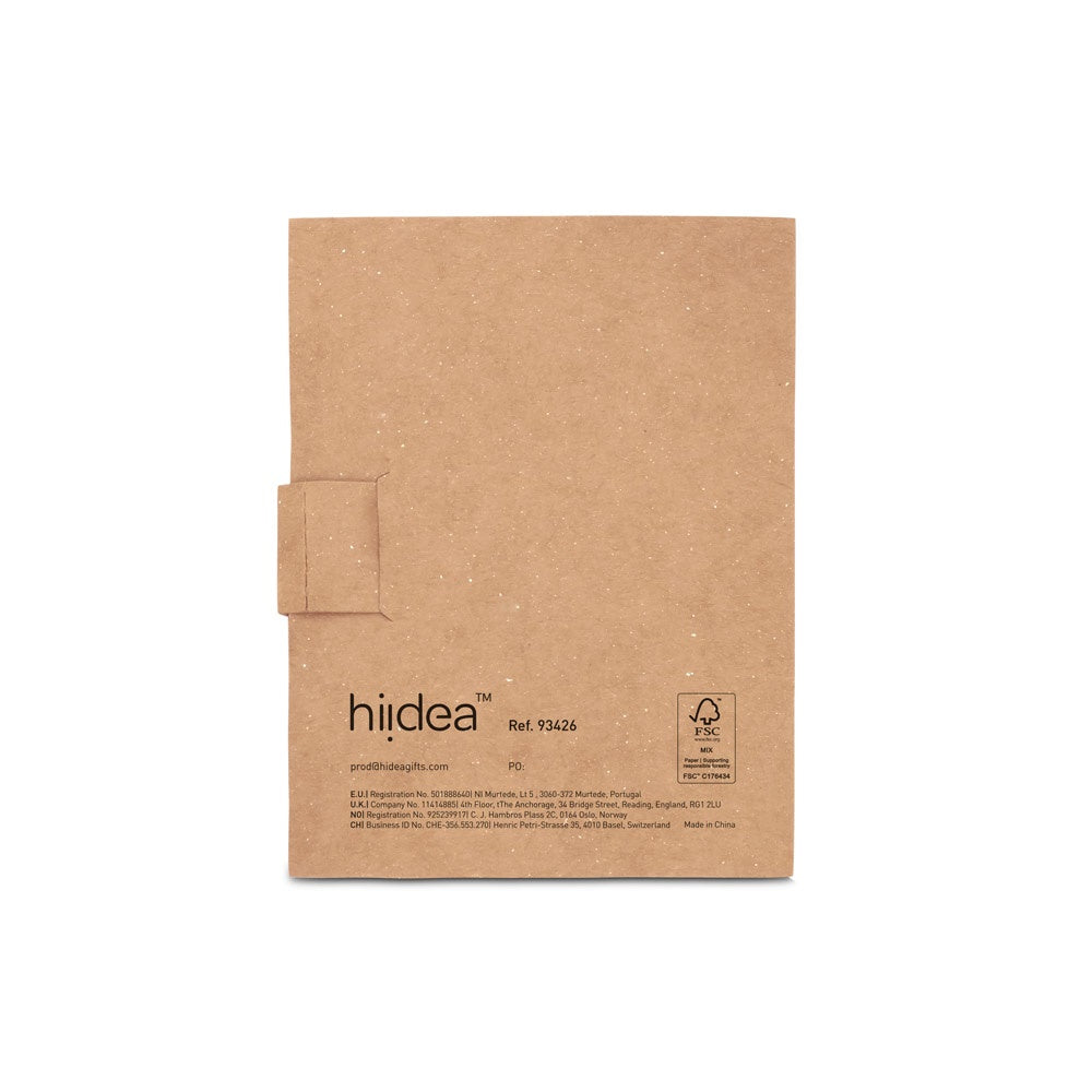 LEWIS promotional notebook in natural (detail view) with custom logo branding