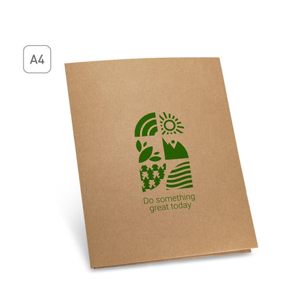 PUZO promotional document folder (complete set view) with custom logo branding