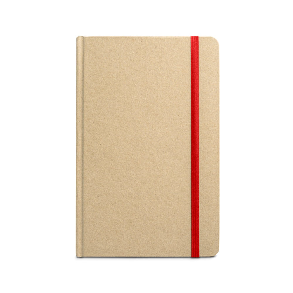MAGRITTE promotional notebook in red (detail view) with custom logo branding
