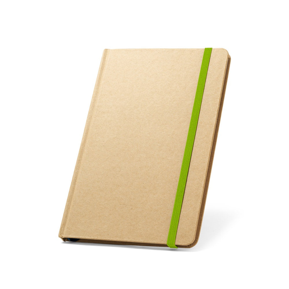 MAGRITTE promotional notebook in light green with custom logo branding