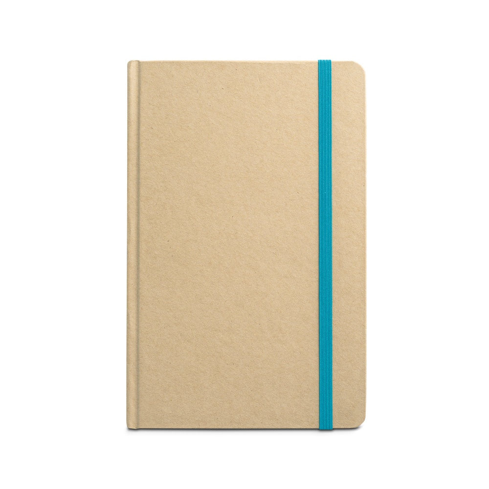 MAGRITTE promotional notebook in light blue (detail view) with custom logo branding