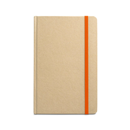 MAGRITTE promotional notebook in orange (detail view) with custom logo branding