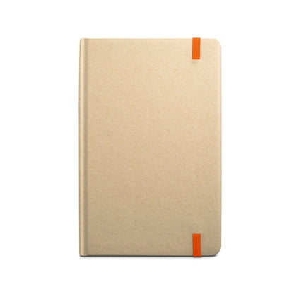 MAGRITTE promotional notebook in orange (detail view) with custom logo branding
