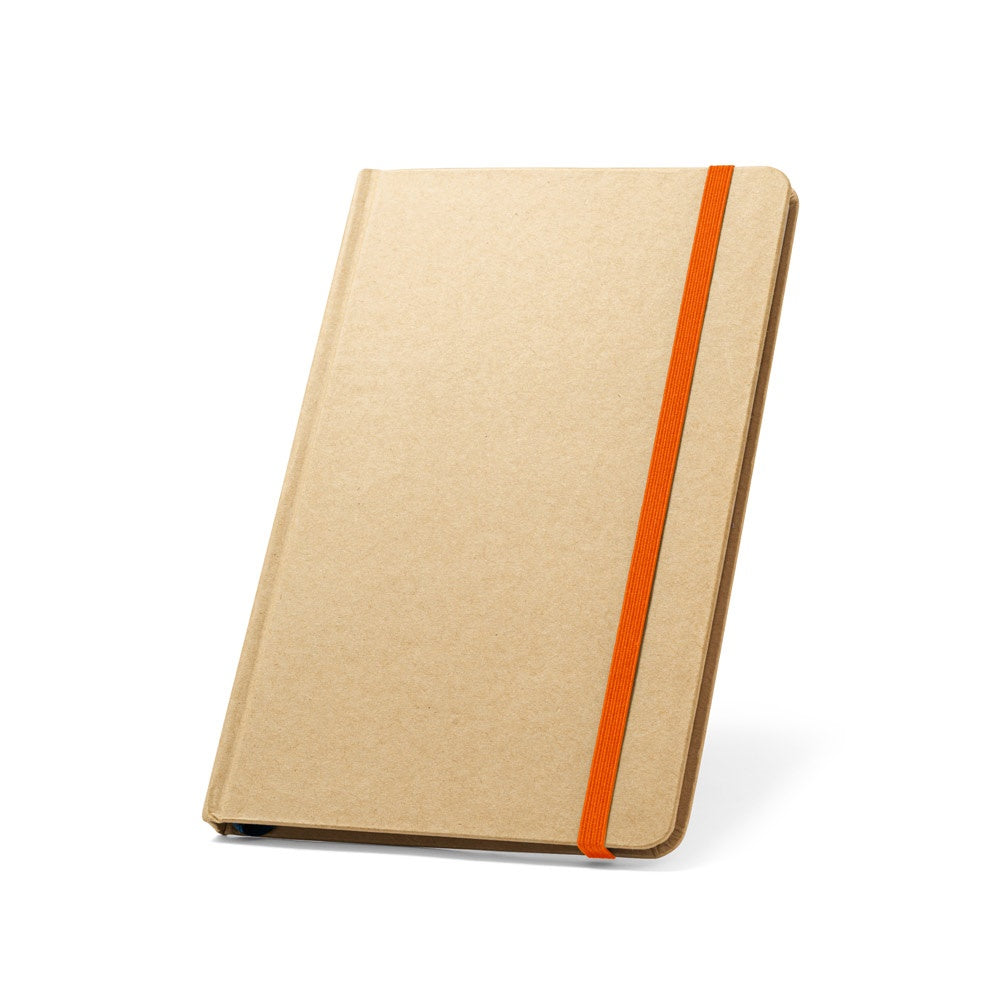 MAGRITTE promotional notebook in orange with custom logo branding